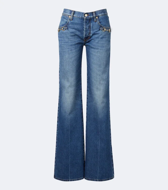 Horsebit flared jeans