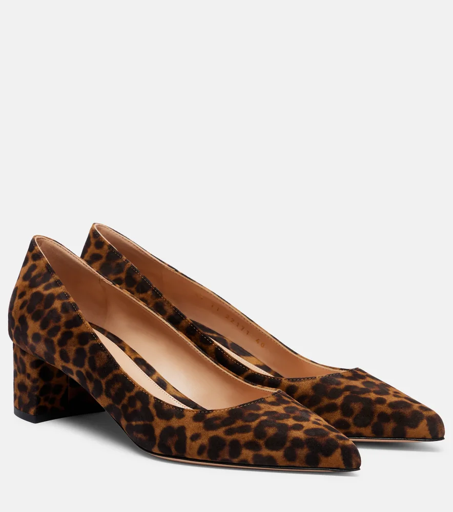 Piper 45 leopard-print suede pumps