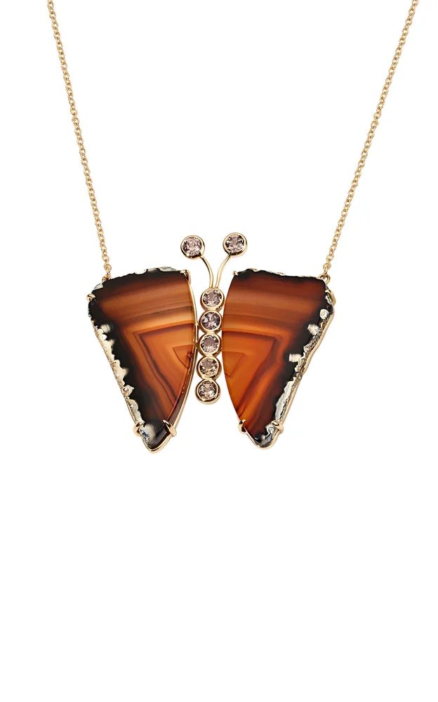 14K Yellow Gold Butterfly Pendant