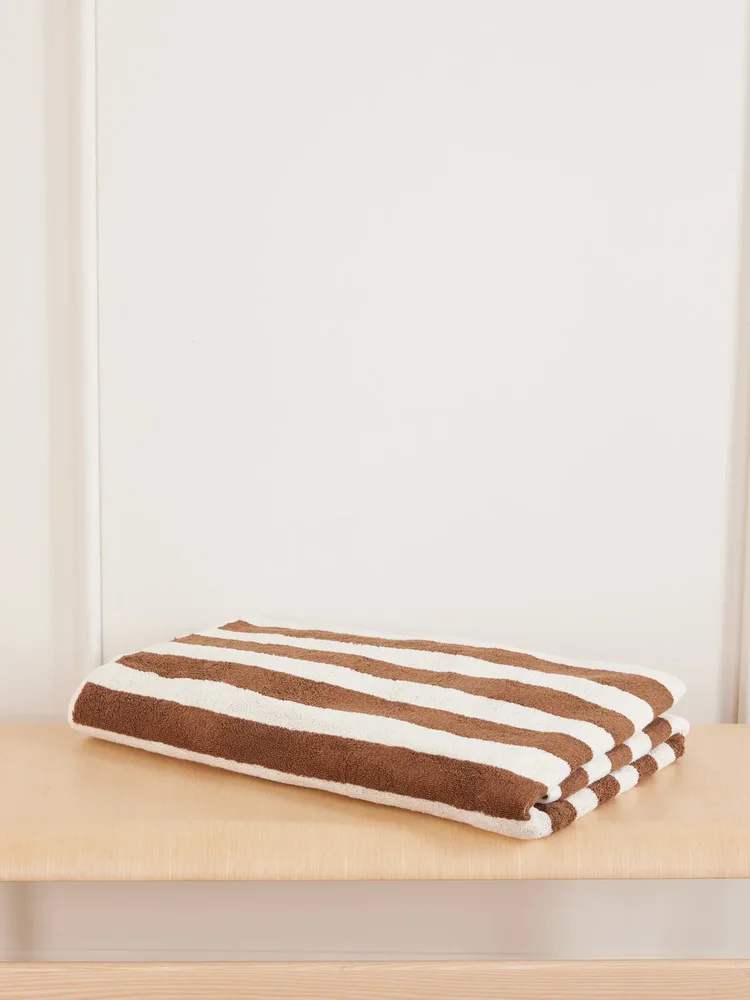 Maria striped organic cotton-terry beach towel