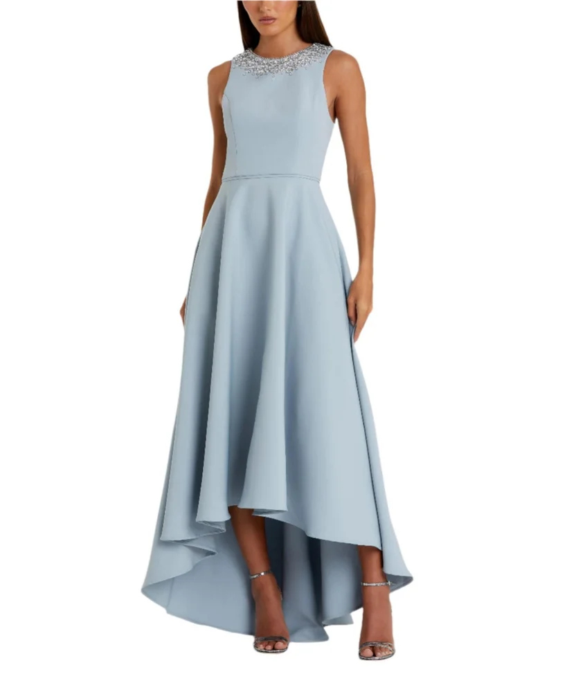 Stretch Crepe Cape Gown