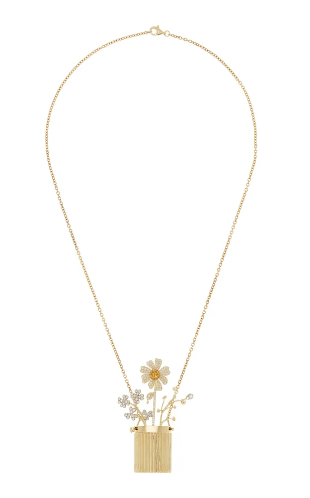 Flower in Berlingot Vase Necklace
