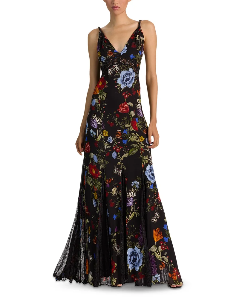 Nisa Cutaway Twist Strap Evening Gown
