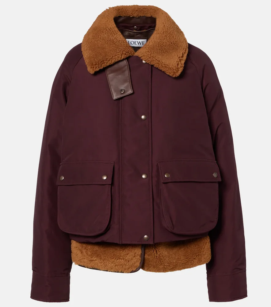 Shearling-lined cotton-blend puffer jacket