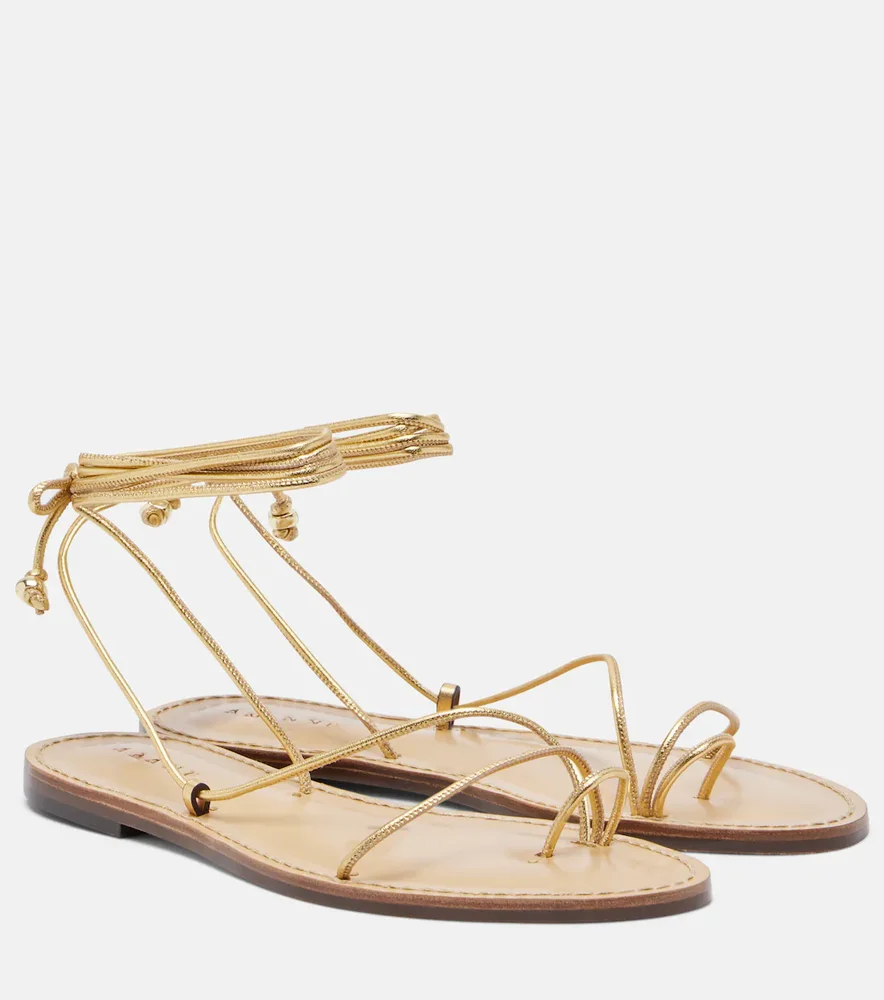 Karima metallic leather sandals