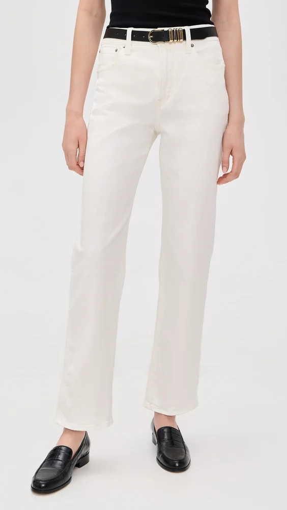 The Longline Straight Jeans In Tile White