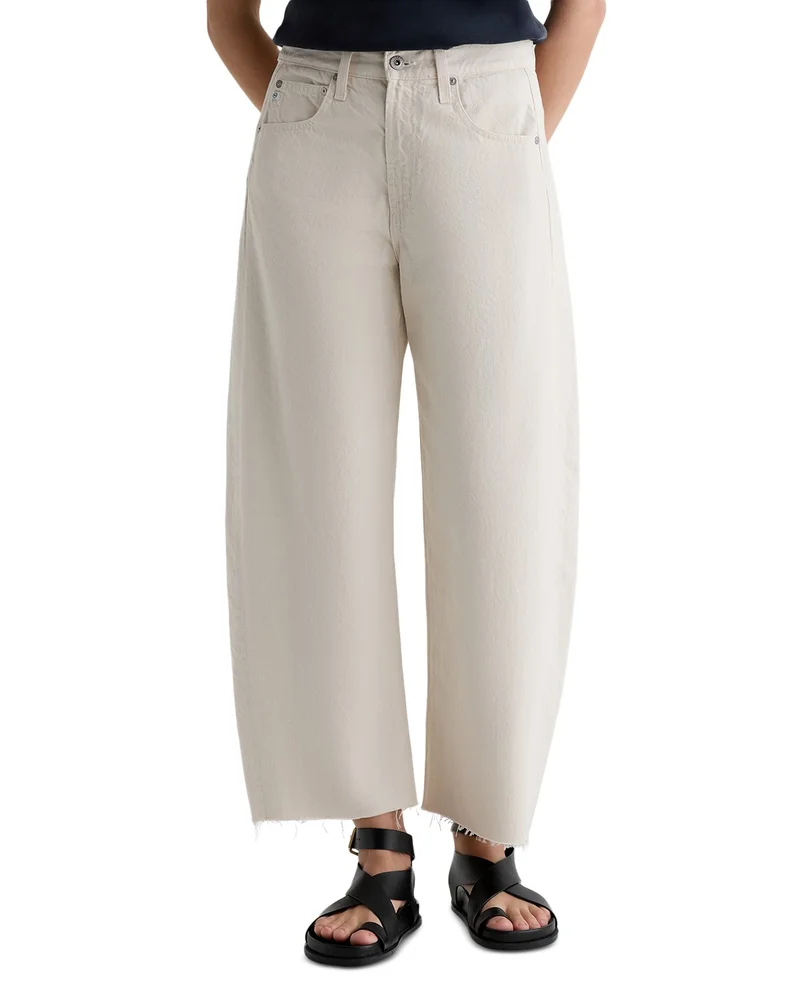 Hattie High Rise Crop Barrel Jeans in Opal Stone