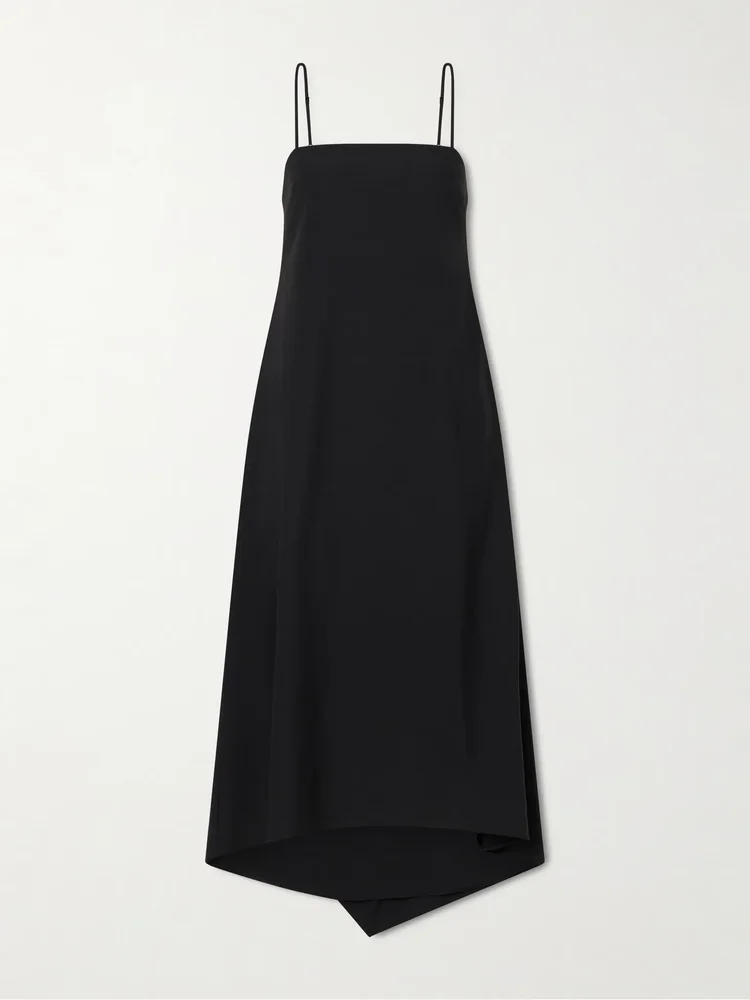 Drape Back recycled satin midi dress
