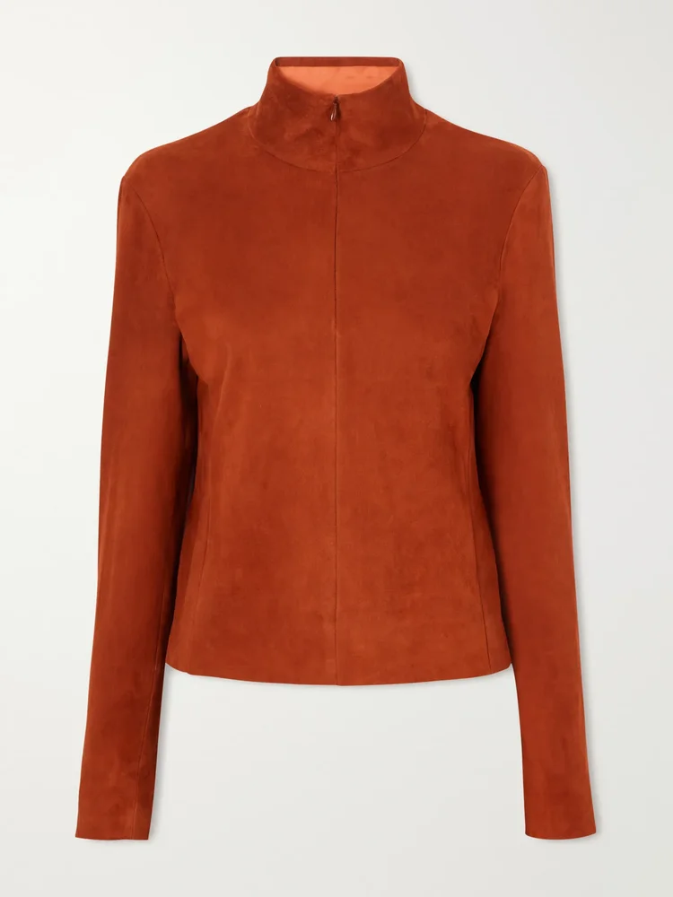 Selene suede turtleneck shirt