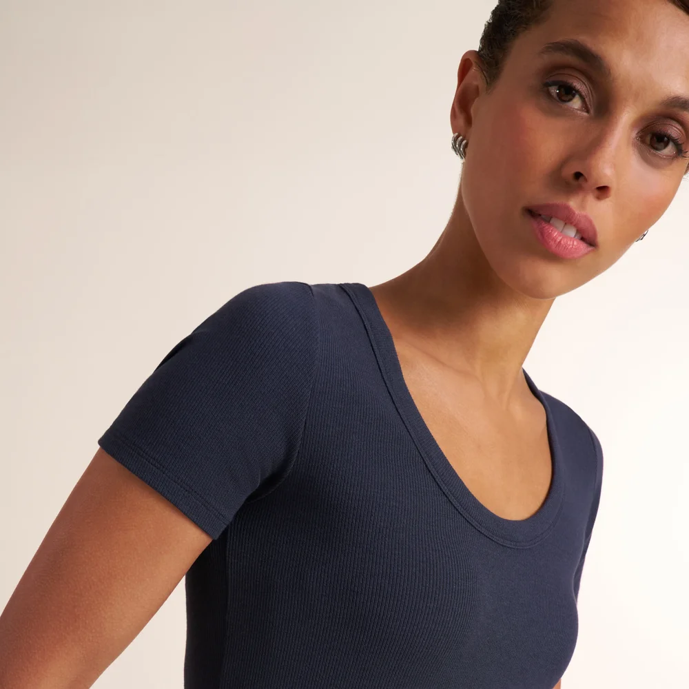Avi Scoopneck T-Shirt - Ribbed Pima Cotton :: Oxford
