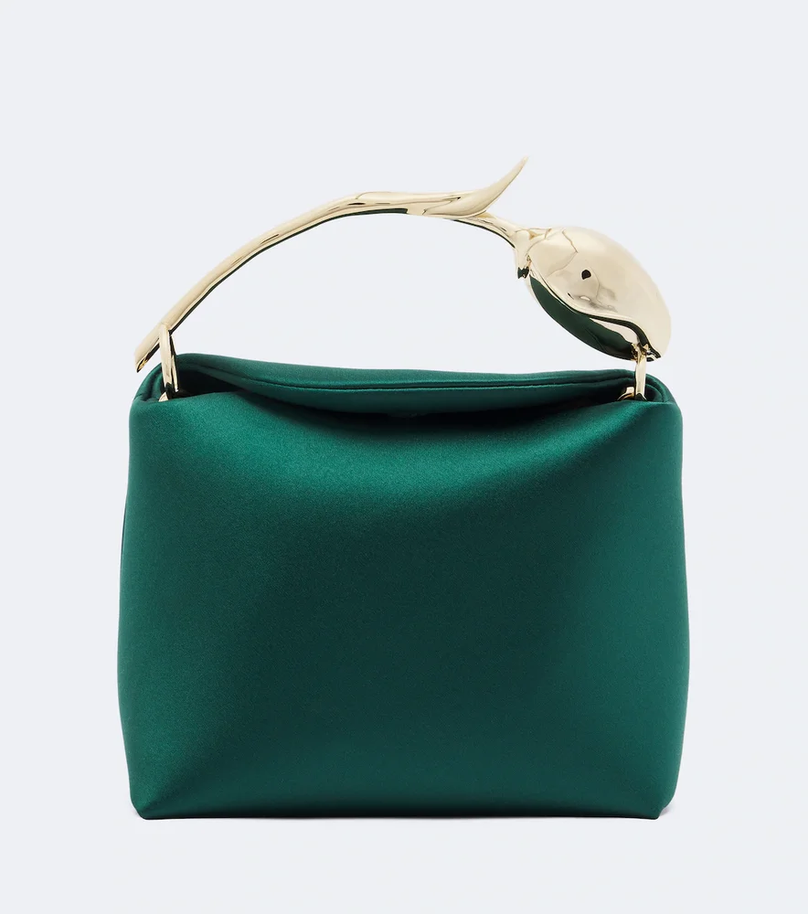 Bloom Mini satin top-handle bag
