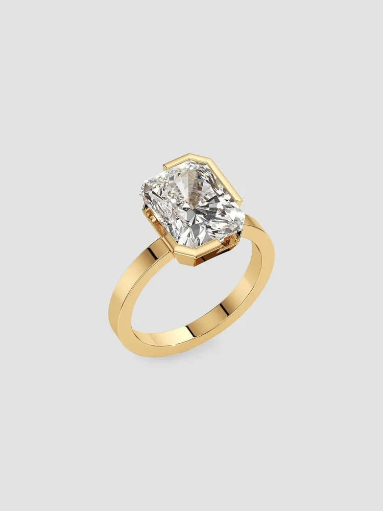 Meta 18K Yellow Gold & 4.00 TCW Lab-Grown Diamond Radiant-Cut Solitaire Ring