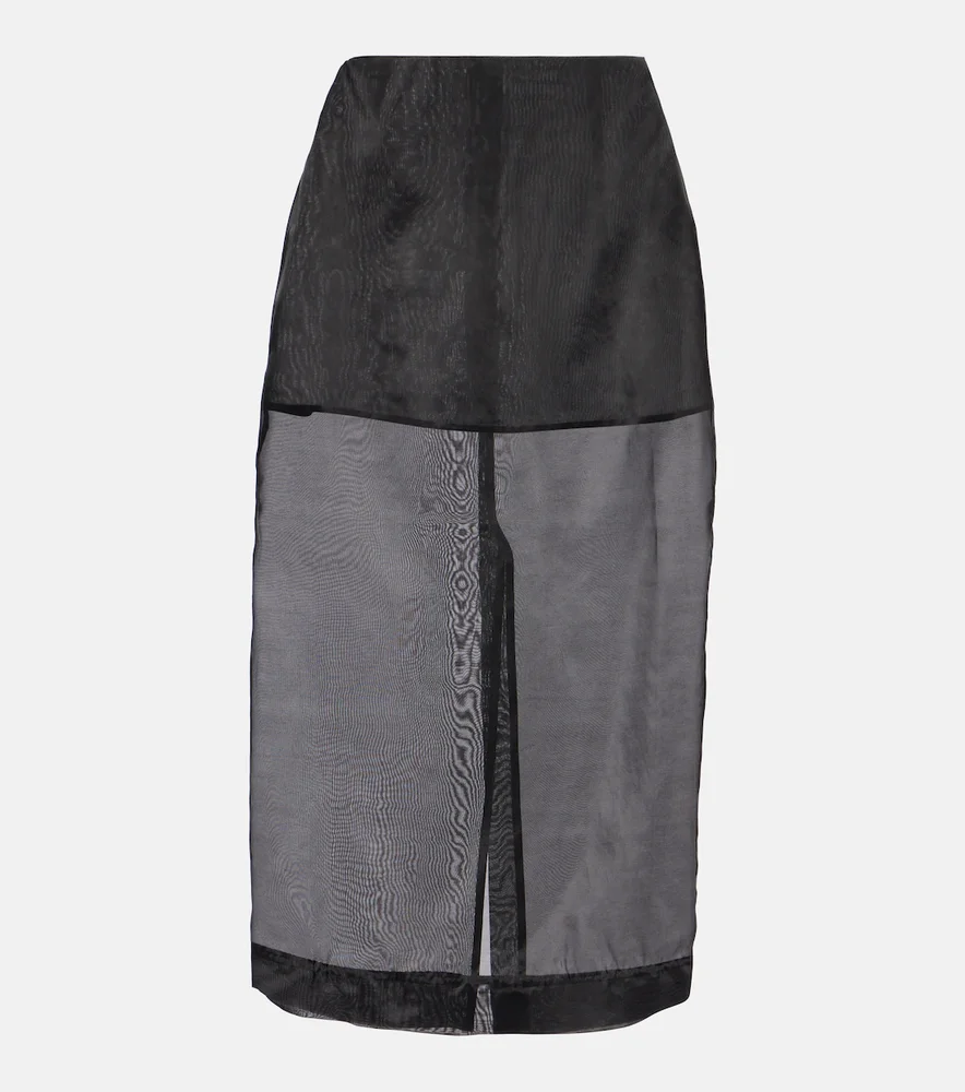 Peri silk-blend midi skirt