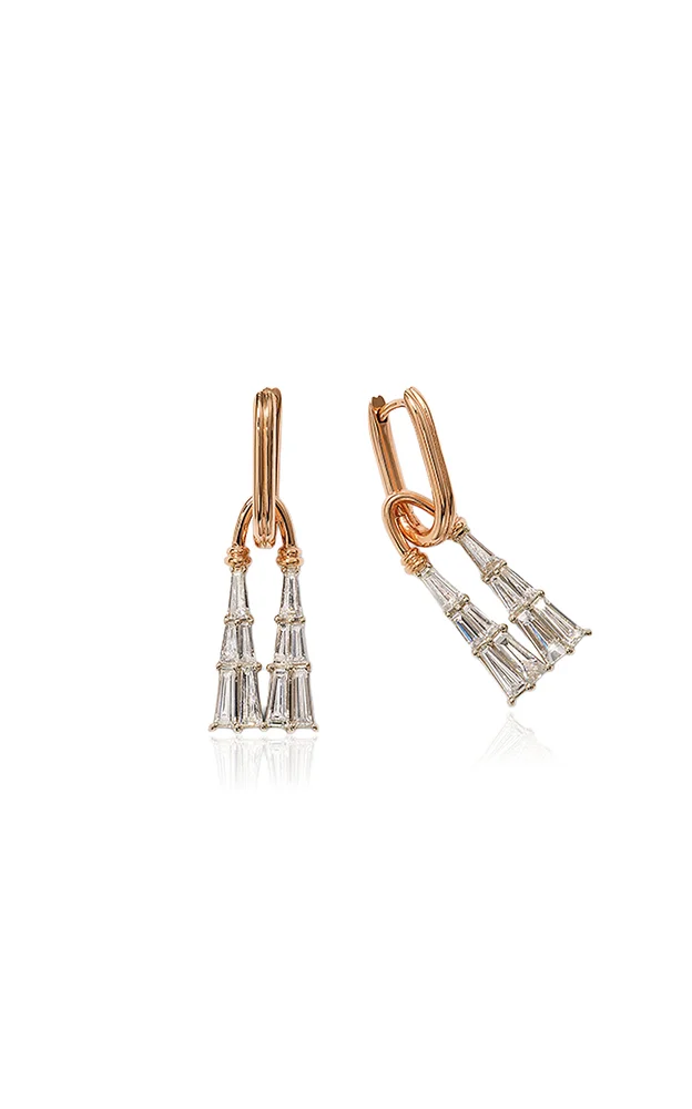 Deco Tassel 20k Rose Gold 18K Yellow Gold Diamond Earrings