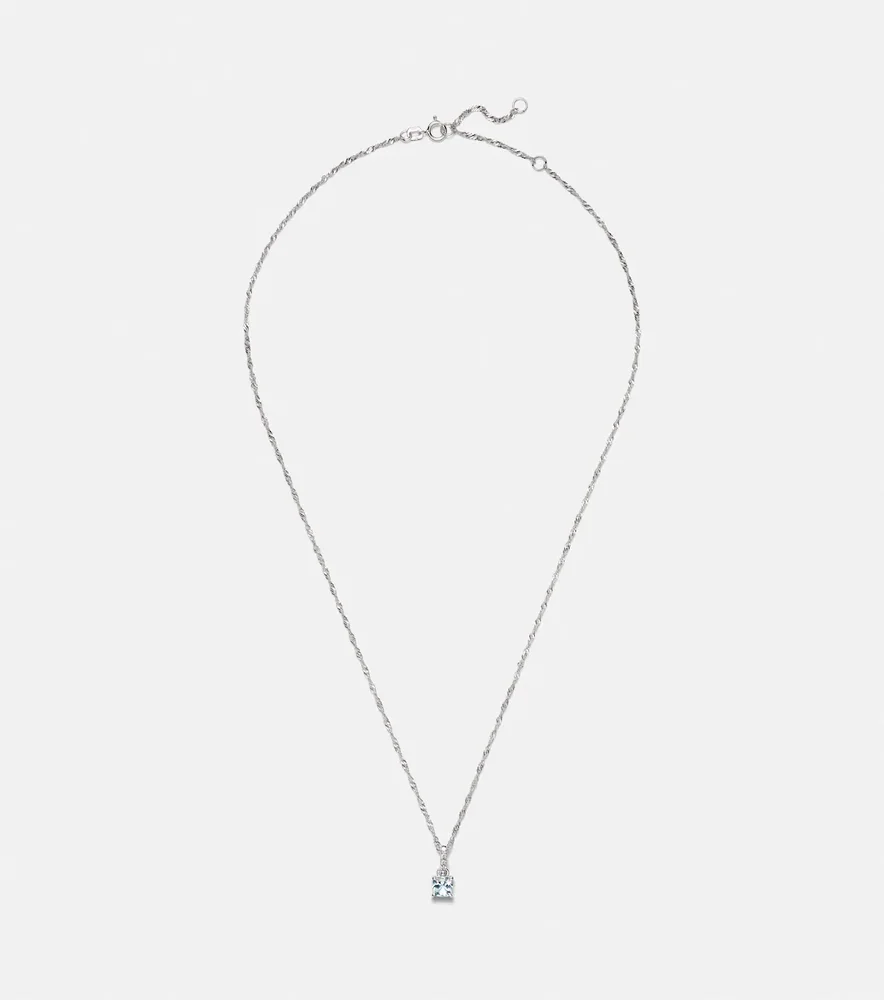 Le Bleu 14kt white gold necklace with diamonds and aquamarine