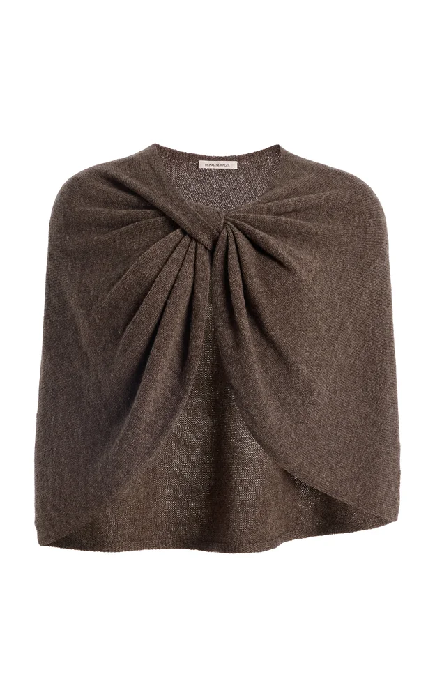 Pinne Draped Wool-Blend Knit Cape