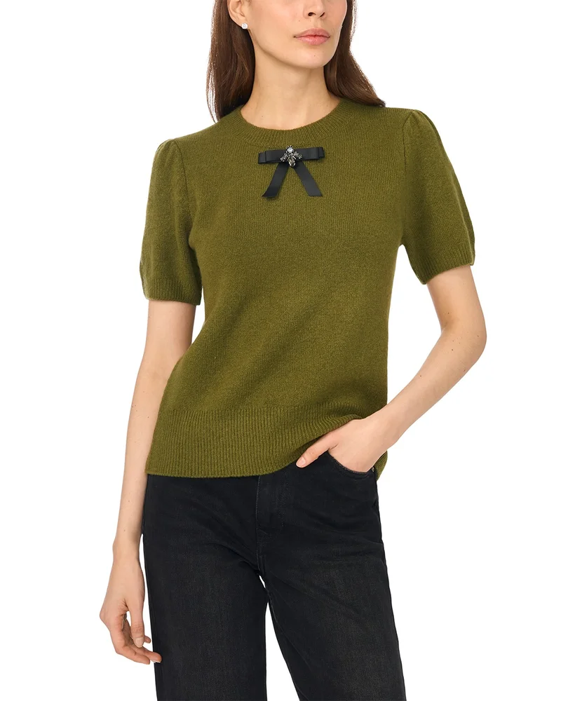 Bow Detail Short Sleeve Sweater