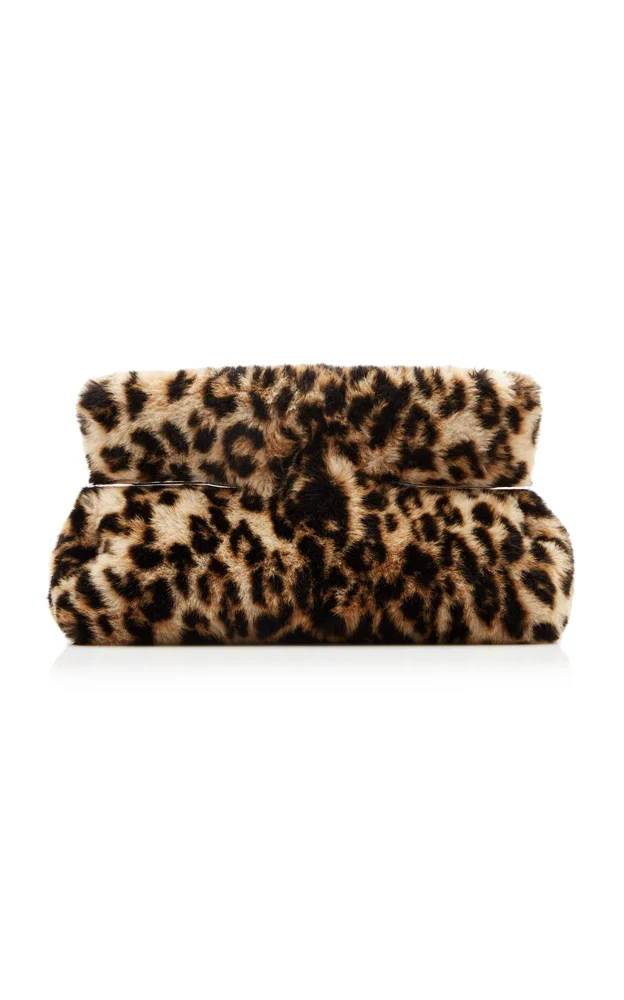 Pinch Plush Animal-Print Clutch