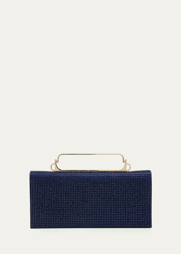 Crystal Avenue Rhinestone & Satin Clutch Bag