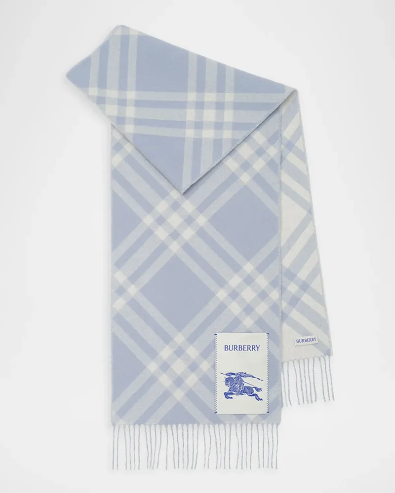 Double-Faced Cashmere Check Scarf