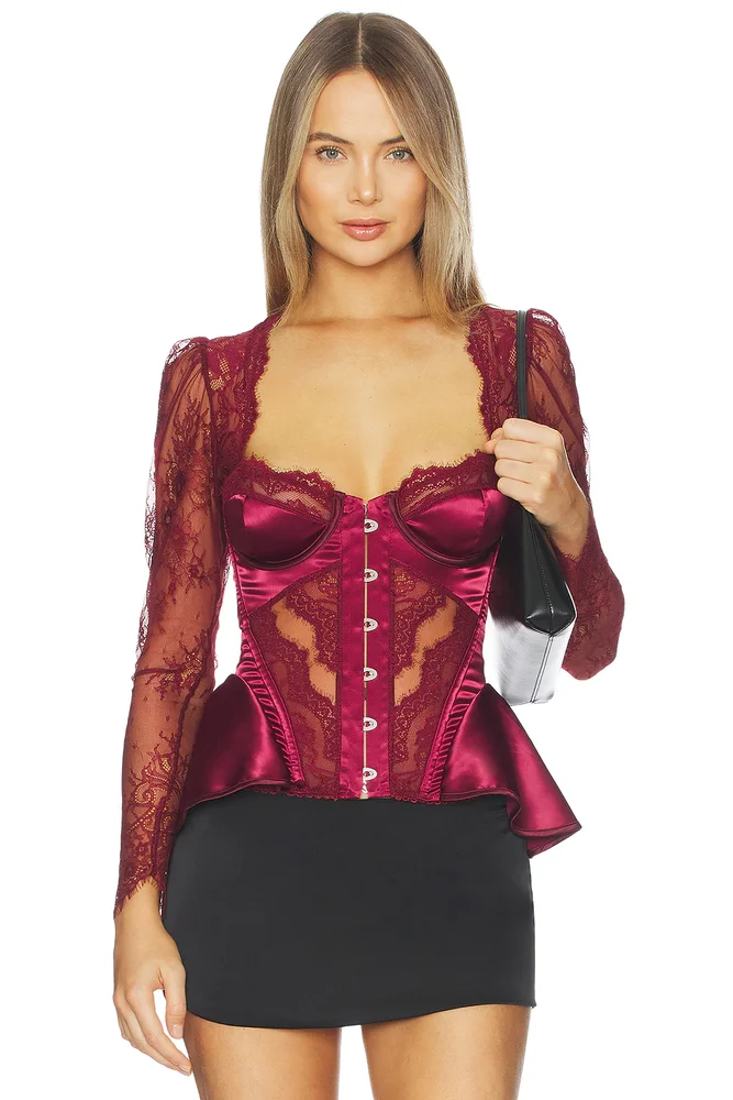 Daphne Corset in Ruby
