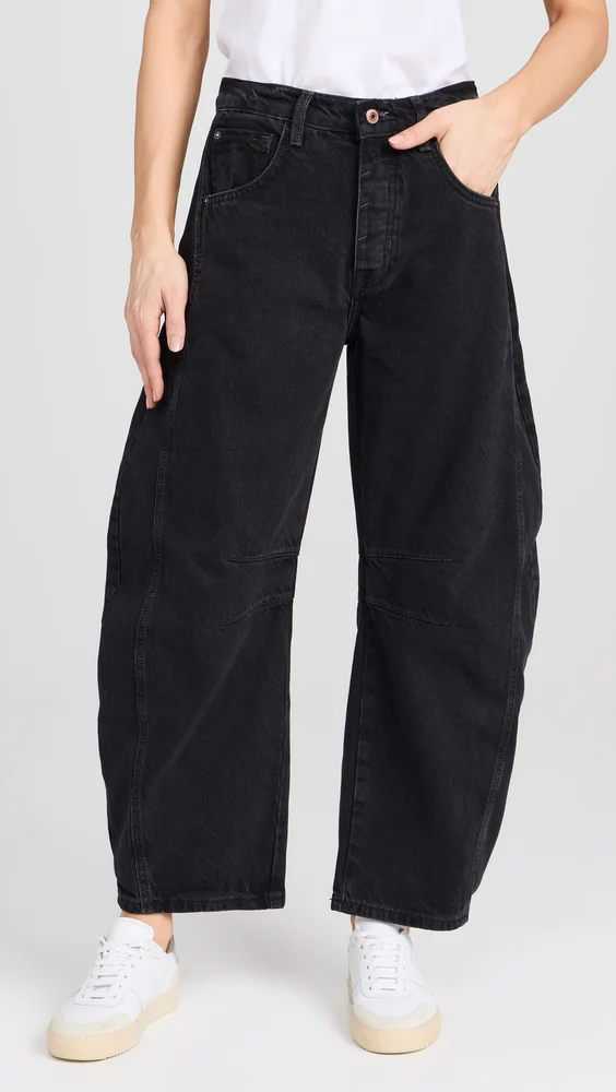 We The Free Good Luck Mid-Rise Barrel Jeans