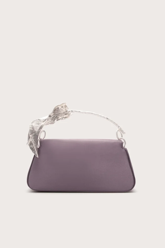 Calla Lily Satin Top-Handle Bag