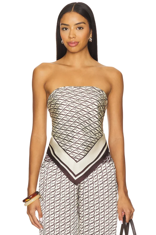 Monogram Silk Scarf Top