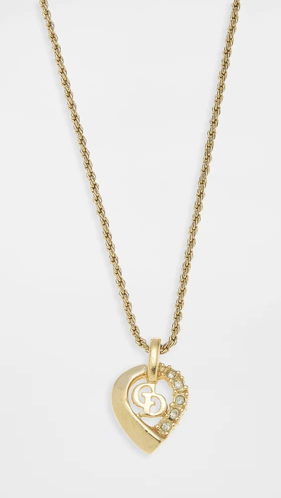 Dior Gold Crystal CD Necklace