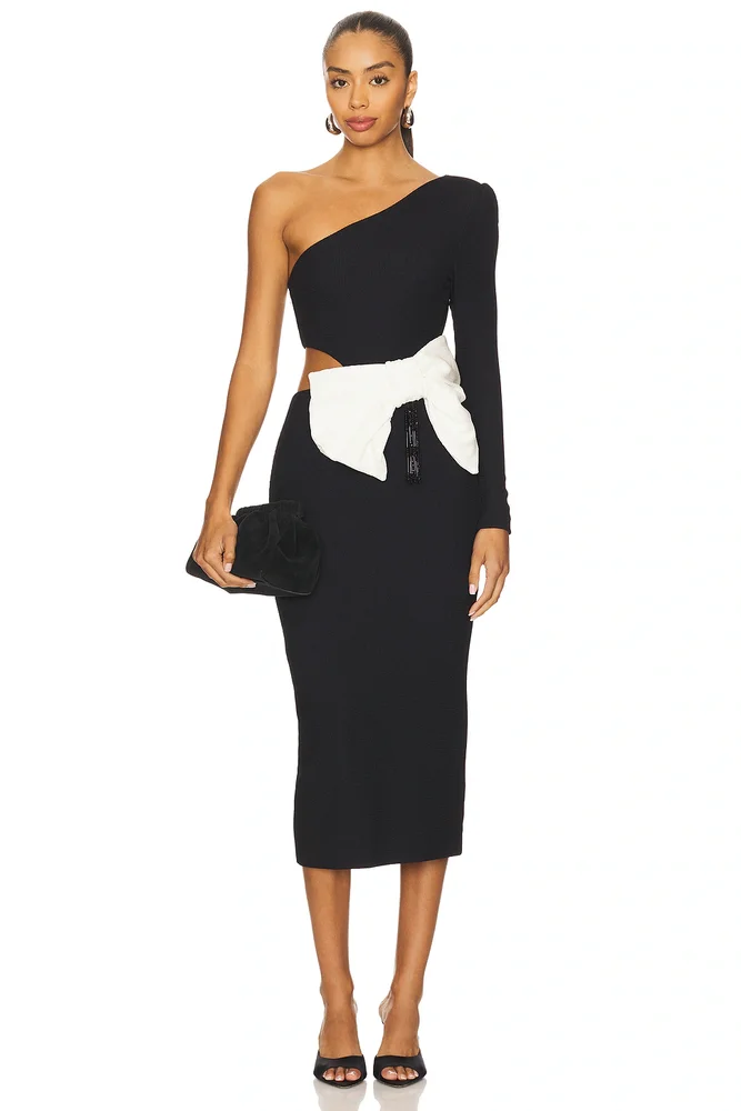 Grace Knit One Shoulder Midi Dress