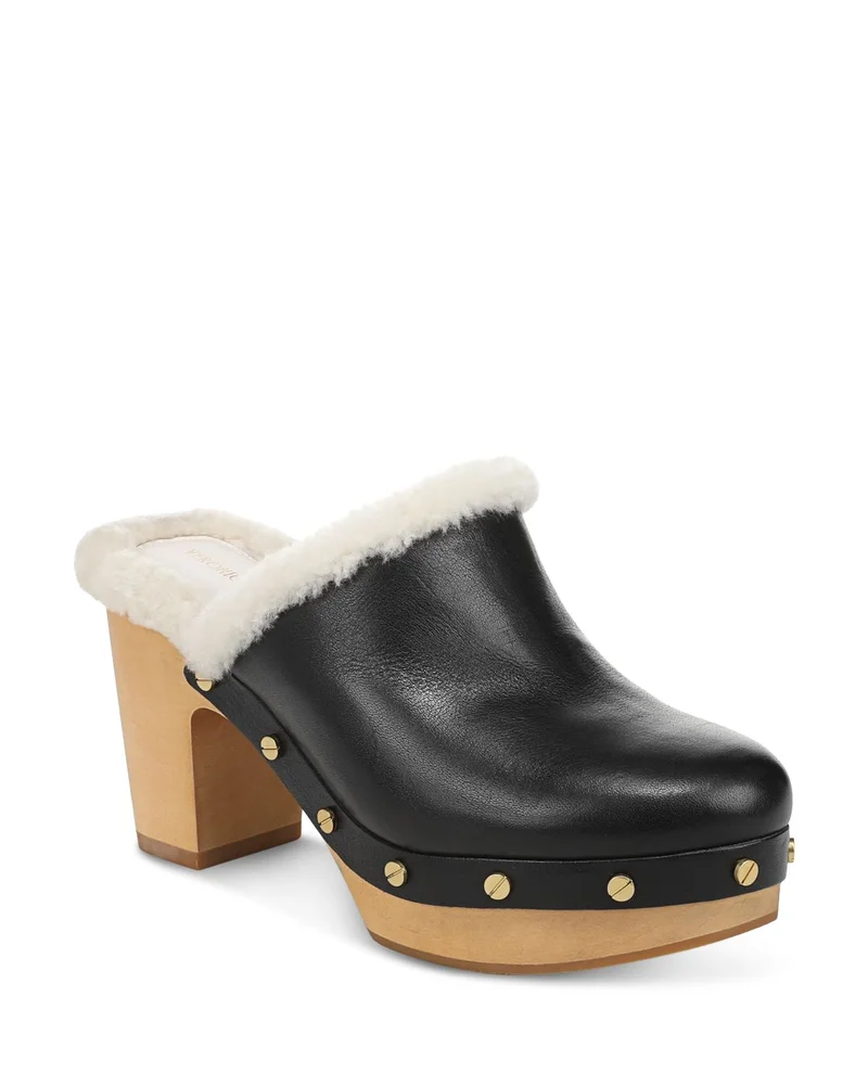 Larken Shearling Lined Leather Clogs