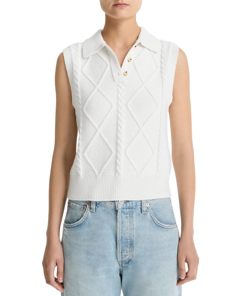 Polo Cable Knit Sweater Vest