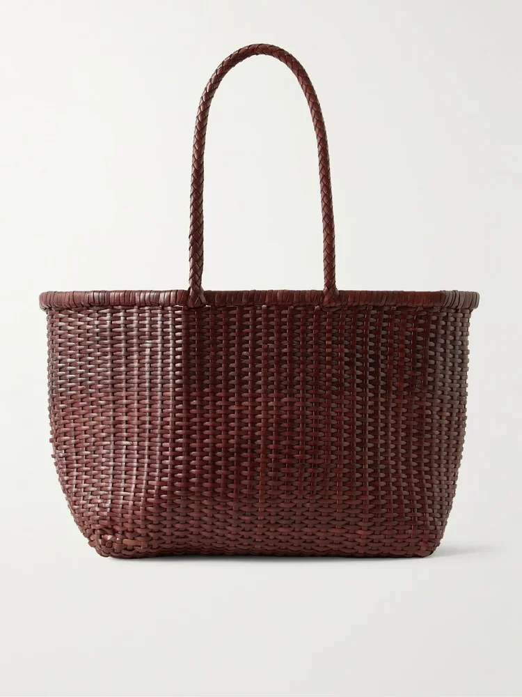B Weave leather tote