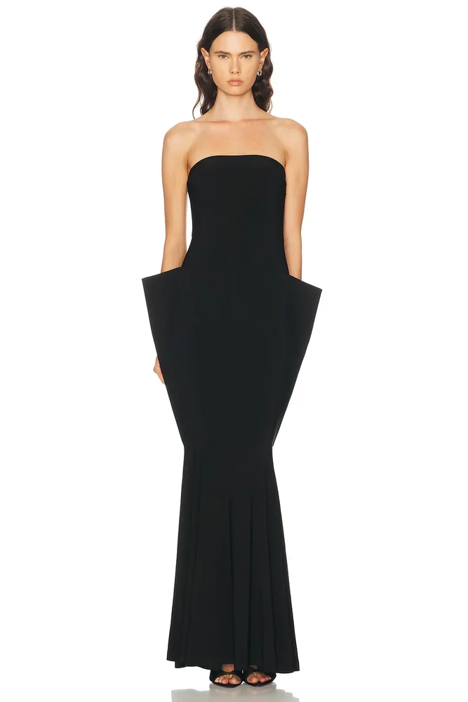 Strapless Wing Fishtail Gown