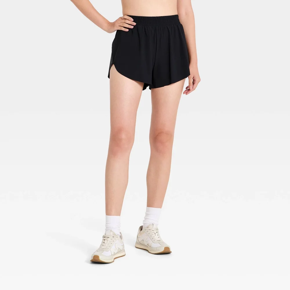 Woven High-Rise Athletic Run Shorts 3"