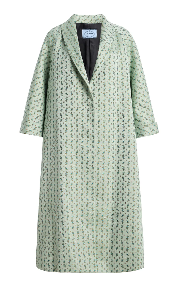Printed Cotton-Blend Coat