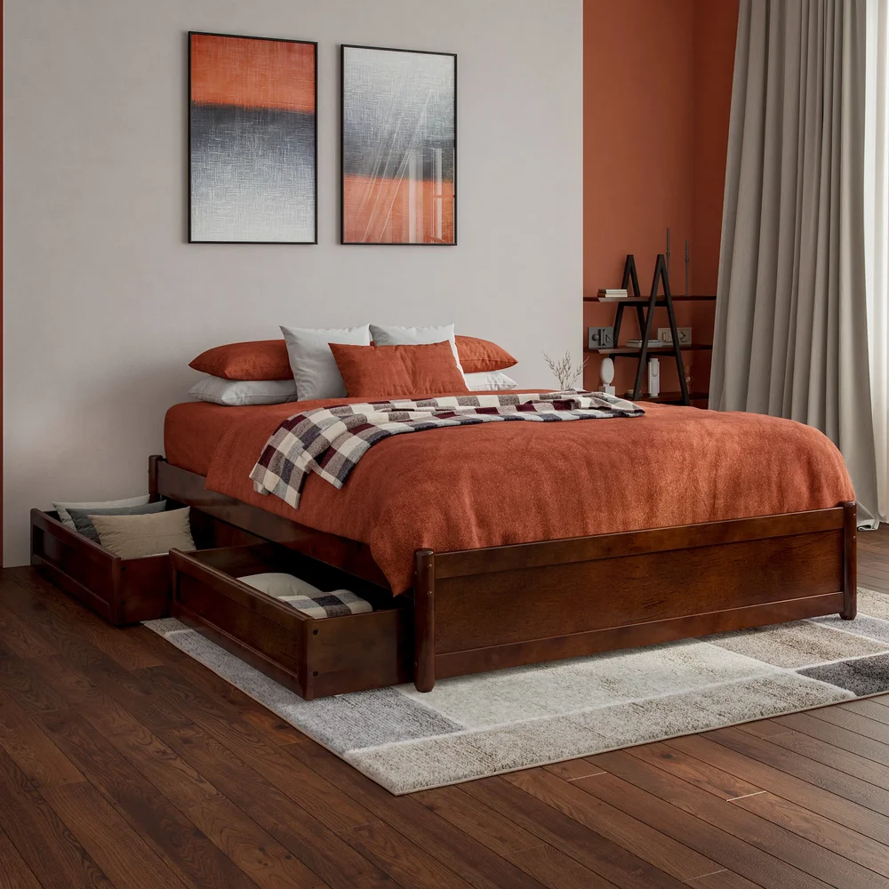Lamariah Solid Wood Open Frame Storage Bed