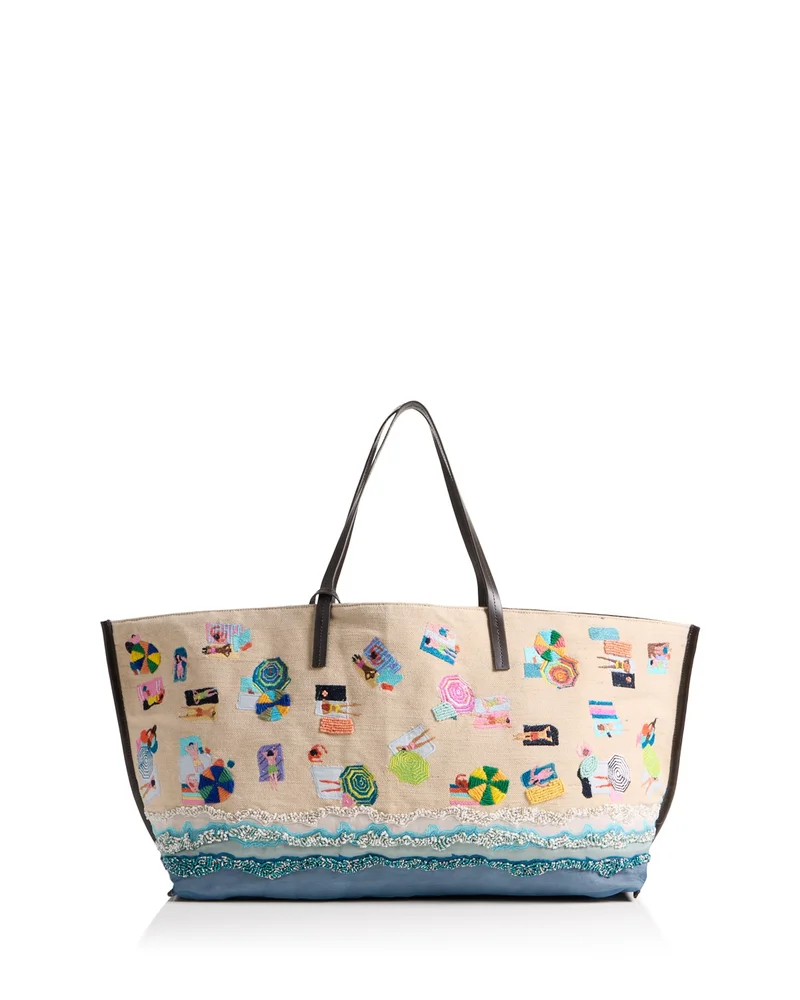 Christos Embroidered Large Beach Tote