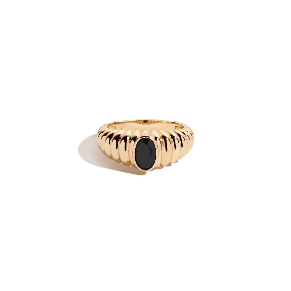 Black Sapphire Art Deco Ring
