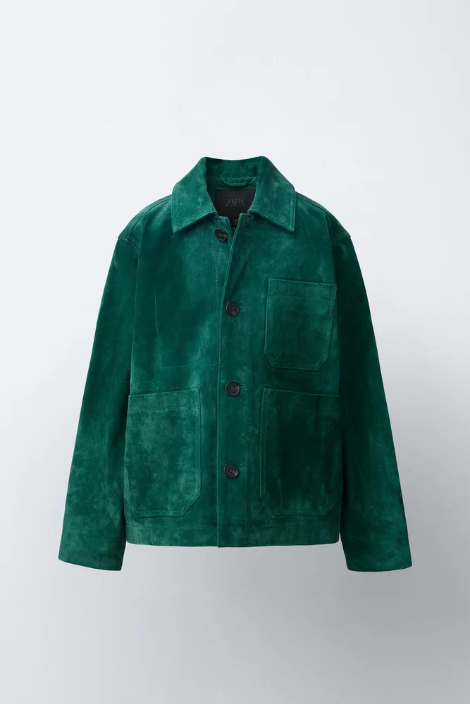 100% Leather Jacket (Bottle Green)