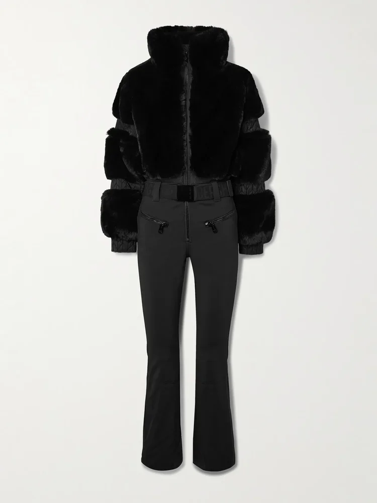 Lieke belted plush ski suit