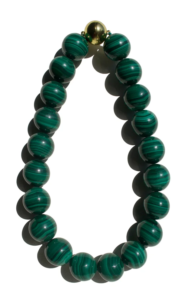 Gold-Plated Vermeil Malachite Choker Necklace