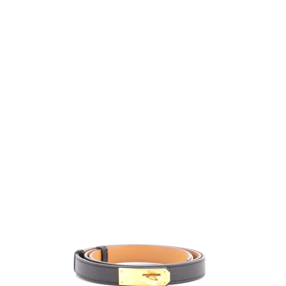 Pre-Owned Kelly Belt Leather Thin, Black