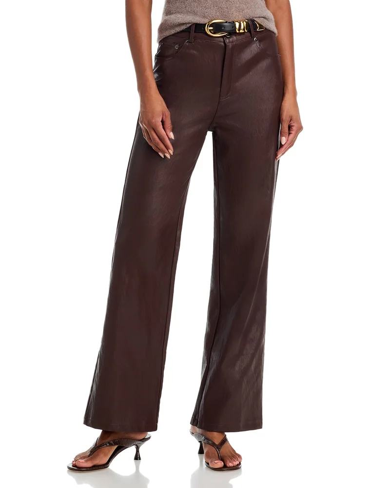 Faux Leather Flared Pants