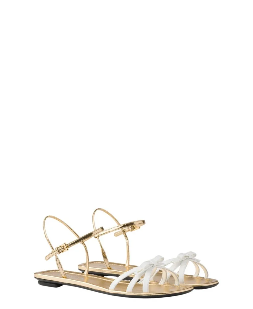 Flat Patent And Metallic Leather Sandals