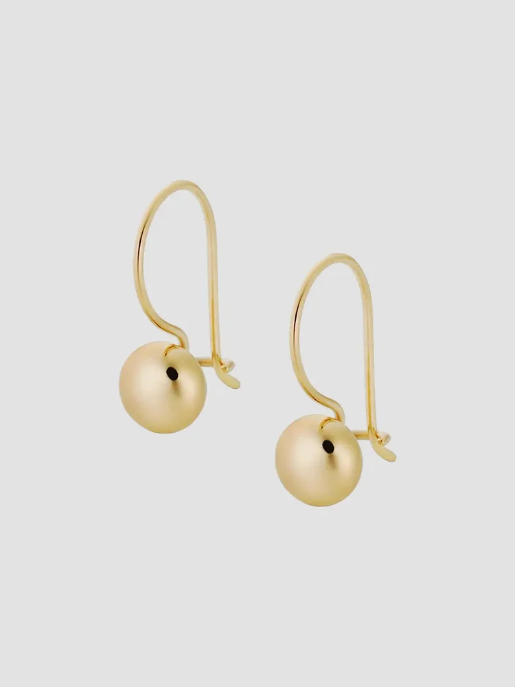 14K Yellow Gold Buttoned Up Drop Earrings