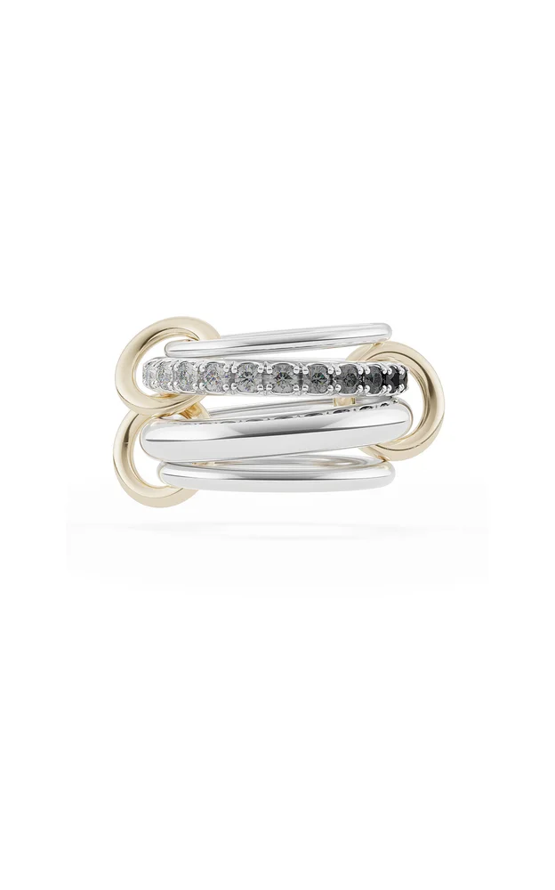 Janssen Sterling Silver, 18K Yellow Gold and Diamond Noir Ombre Ring