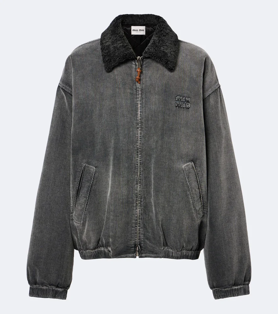 Corduroy cotton bomber jacket