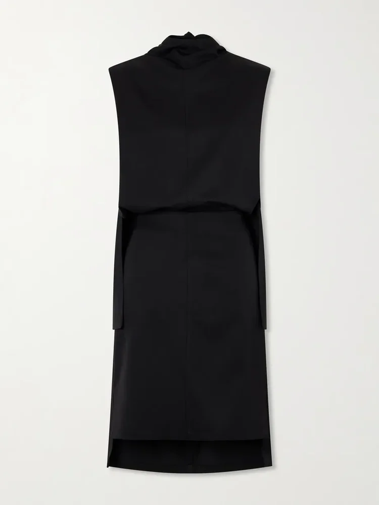 The Noa gathered wool-twill turtleneck mini dress