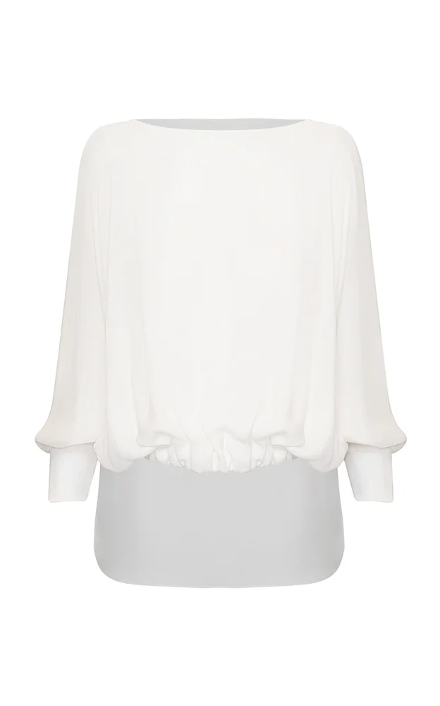 Lo Sustancial Gathered Silk-Georgette Blouse